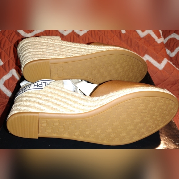 Ralph Lauren Leather Espadrille Wedges - Picture 7 of 11